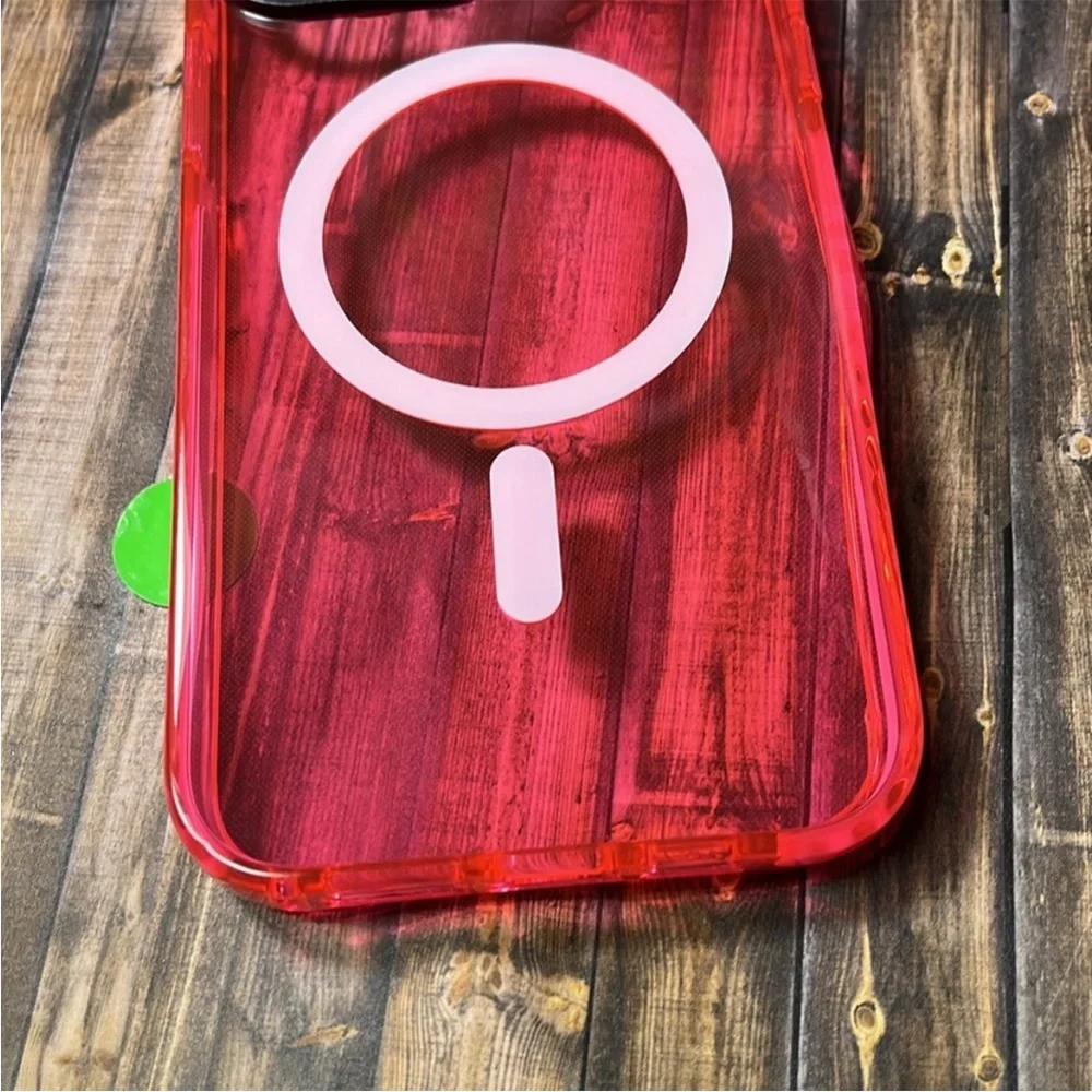 5for$10 Hot Pink iPhone 15 Pro Max MagSafe Clear Shockproof Cute Phone Cove